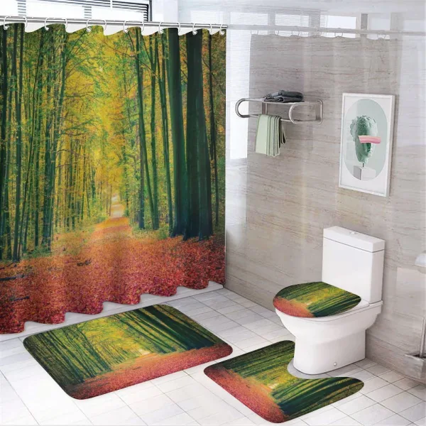 Warm Autumn Dramatic Road on a shower curtain