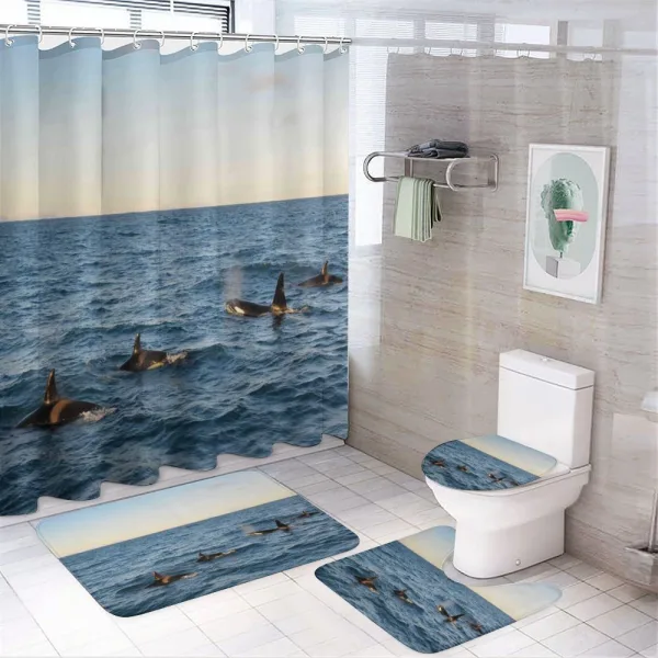 Whales in SeOcean on a shower curtain