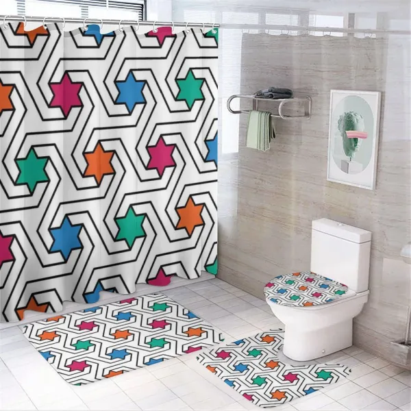Abstract Colors Star on a shower curtain