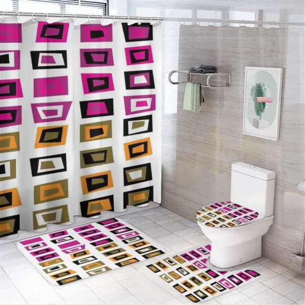 Abstract Squares 60s on a shower curtain