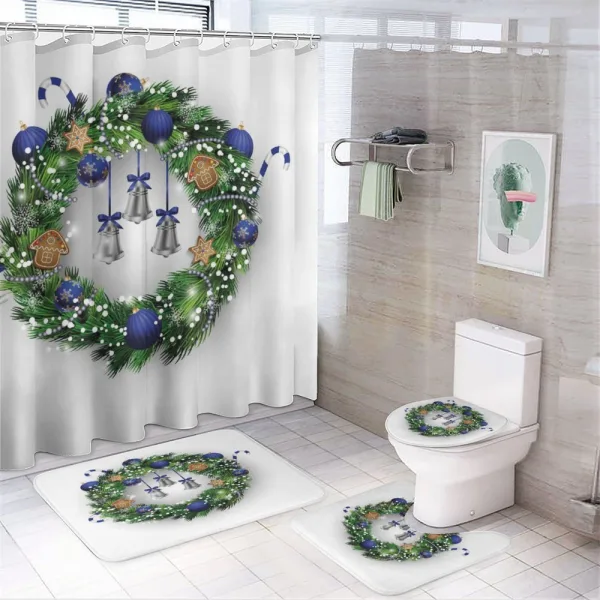 Bells Cookies Garland on a shower curtain