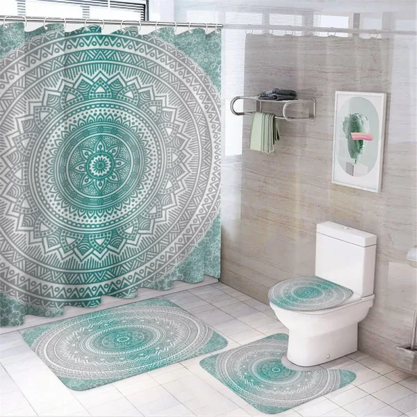 Boho Meditation Art Work on a shower curtain