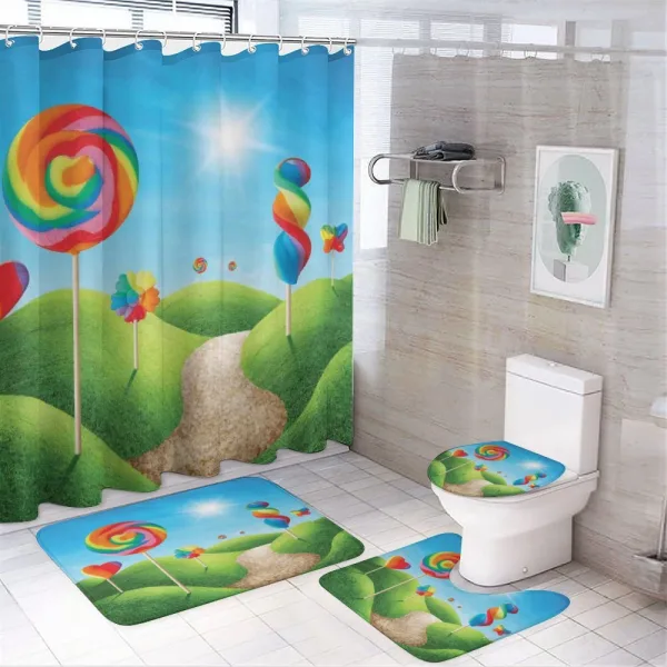 Candy Land Lollipops on a shower curtain