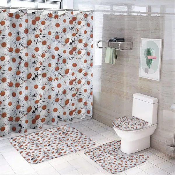 Close up Spring Flower on a shower curtain
