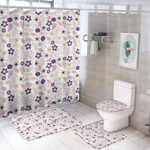 Dahlia and Chrysanthemum on a shower curtain