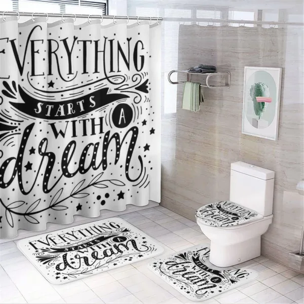Dream Words on a shower curtain