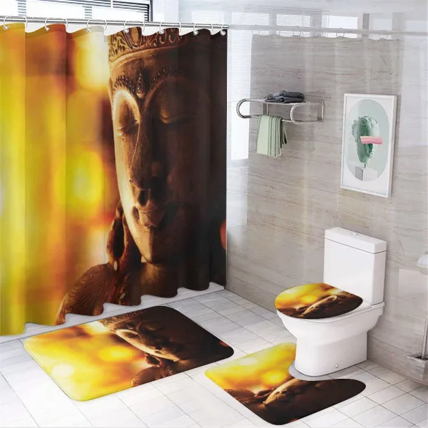 Far Eastern Ancient Culture on a shower curtain