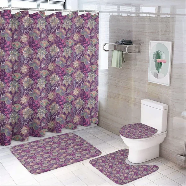 Flowers and Mehndi on a shower curtain
