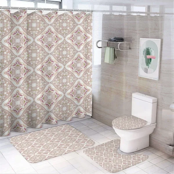 Geometrical on a shower curtain