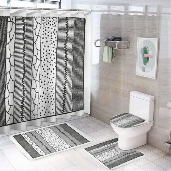 Hand Drawn Uneven Lines on a shower curtain