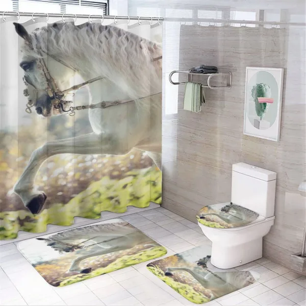 Horse on a Blurry Back on a shower curtain