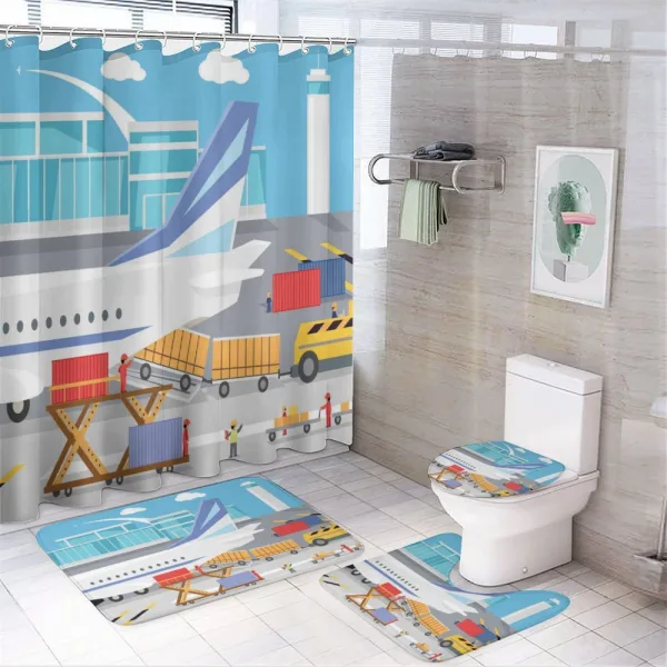 Loading Cargo Plane Cartoon on a shower curtain