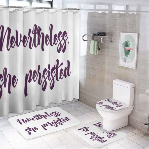 Monochrome Calligraphy on a shower curtain
