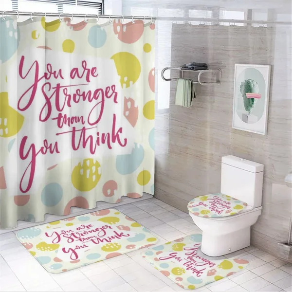 Pastel Circles Inspirationai on a shower curtain