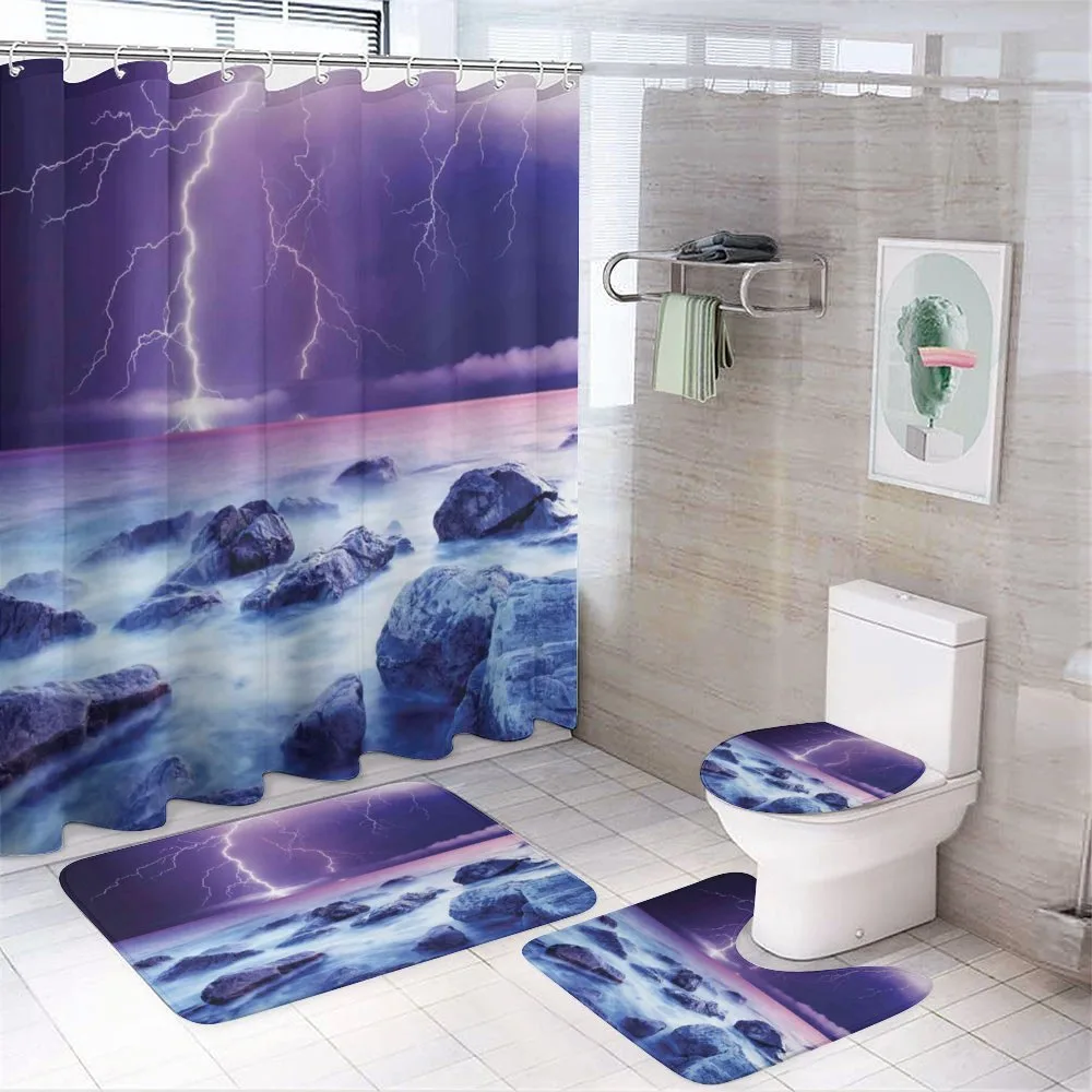 Stormy Sky Ocean Rocks Night — Your design