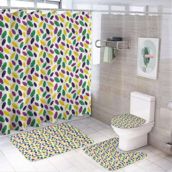 Symbolic Mardi Gras Design on a shower curtain