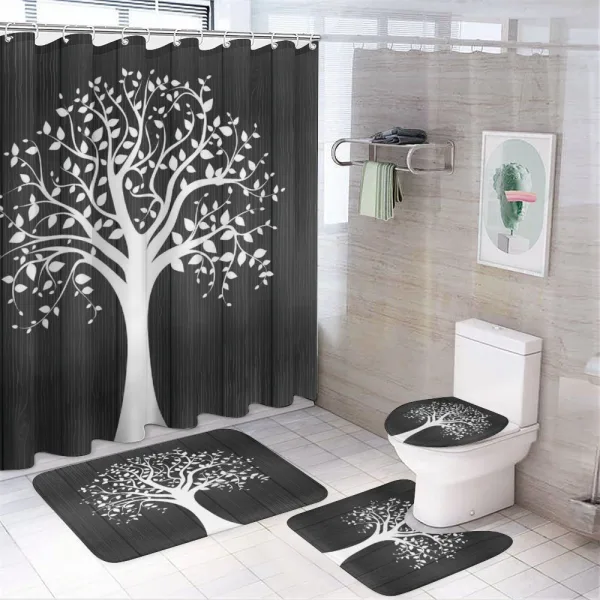 Tree with Many Leaves on a shower curtain