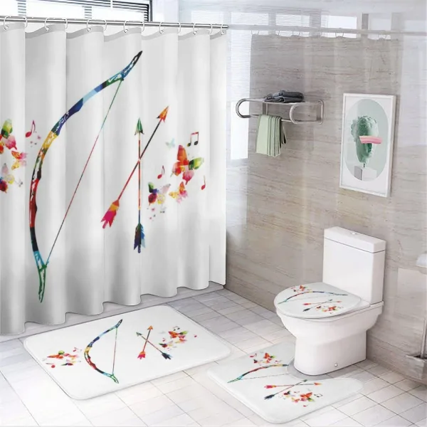 Abstract Bow and Arrow on a shower curtain