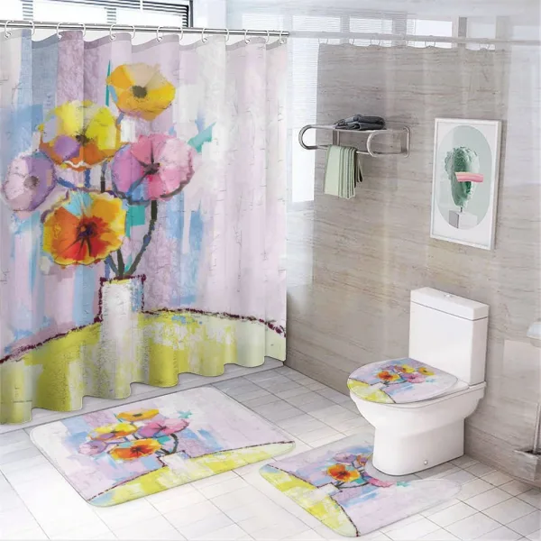 Abstract Oil Paint Art on a shower curtain