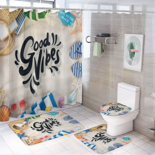 Beachme on a shower curtain