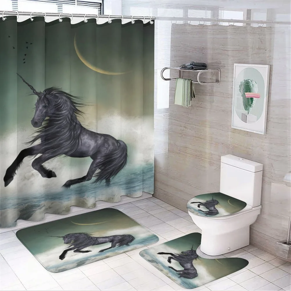 Black Unicorn in Ocean — Your design