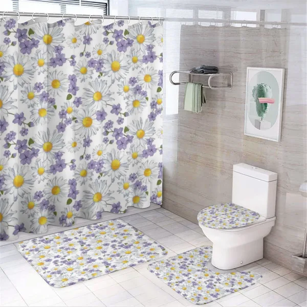 Blossoming Wild Flowers on a shower curtain
