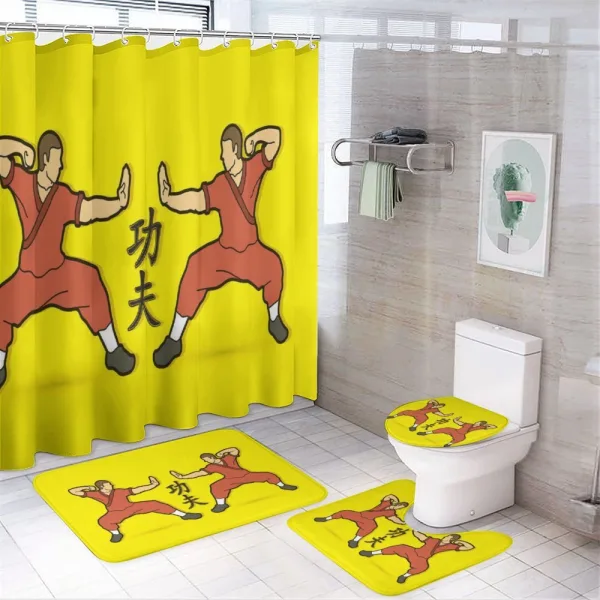 Cartoon and on a shower curtain