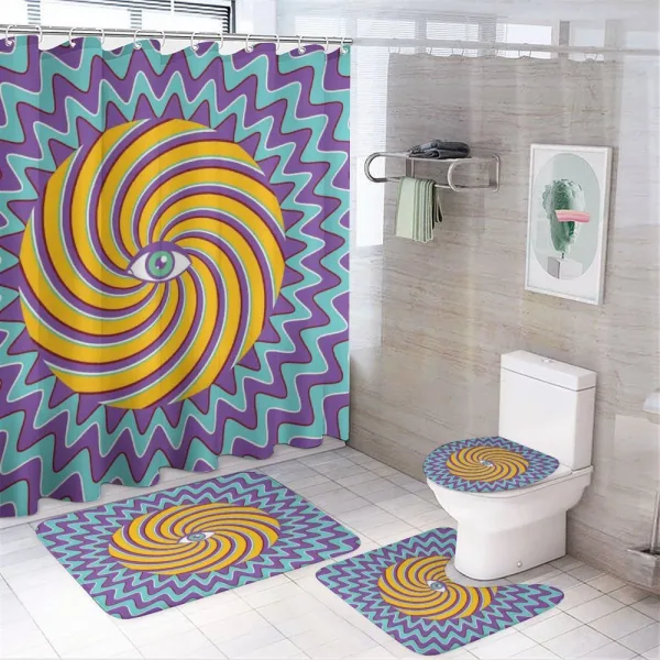 Color Hypnotic Circles on a shower curtain