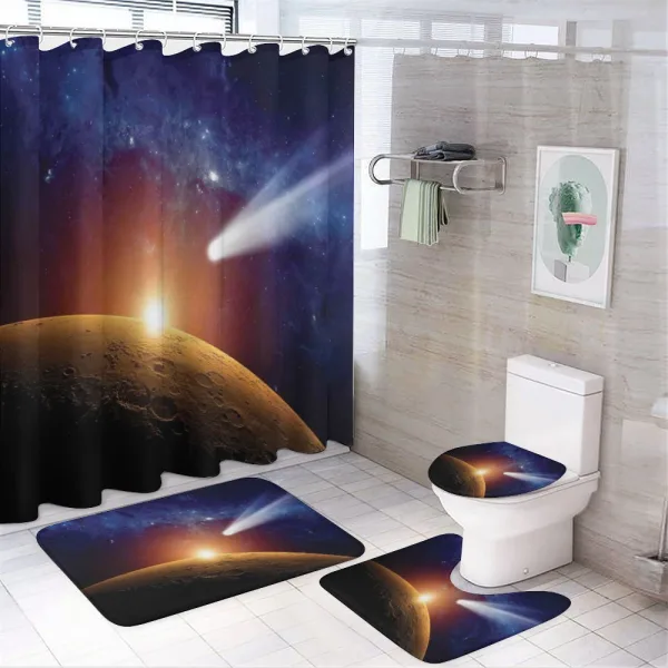 Dark Solar Scenery on a shower curtain