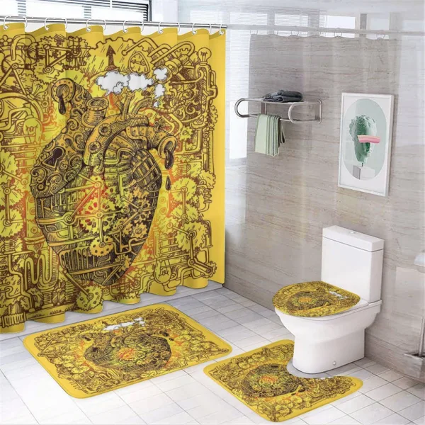 Factory Heart Image on a shower curtain