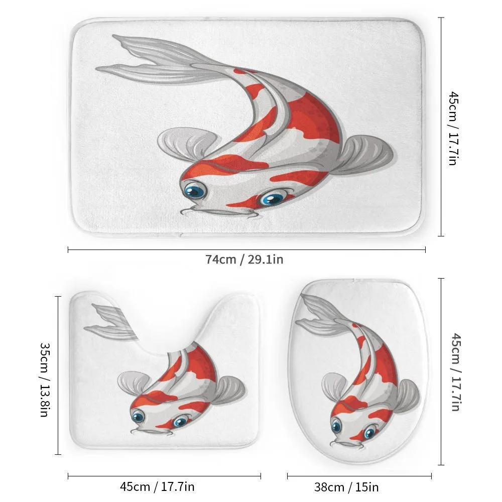 Grey and Red Koi Dipping — Detail 1