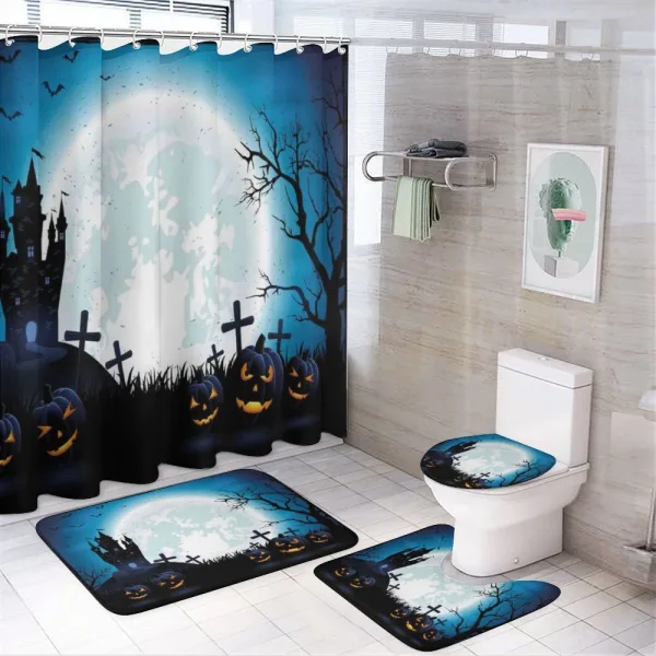 Moon Pumpkins on a shower curtain