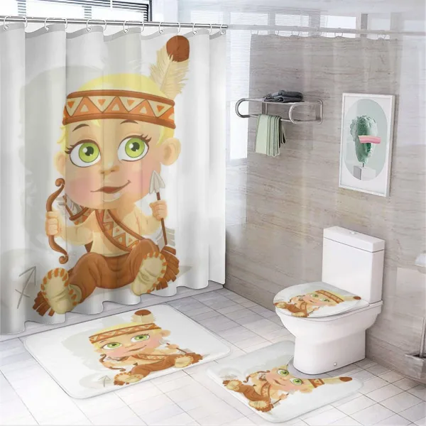 Native Girl Bow on a shower curtain