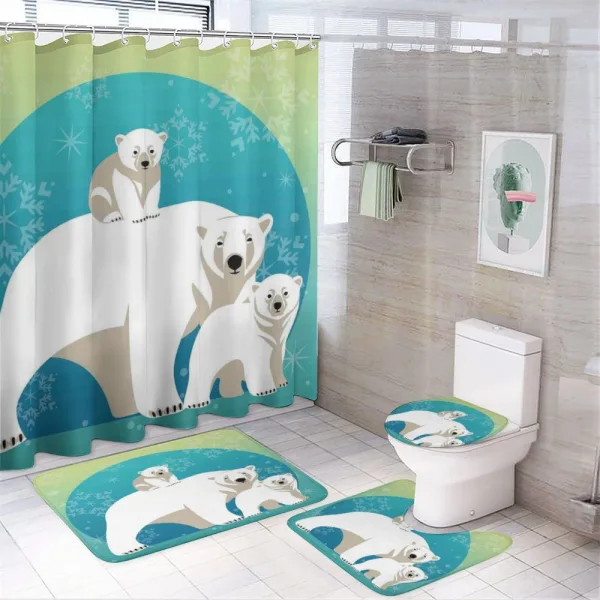 Noel Ice Land Family on a shower curtain