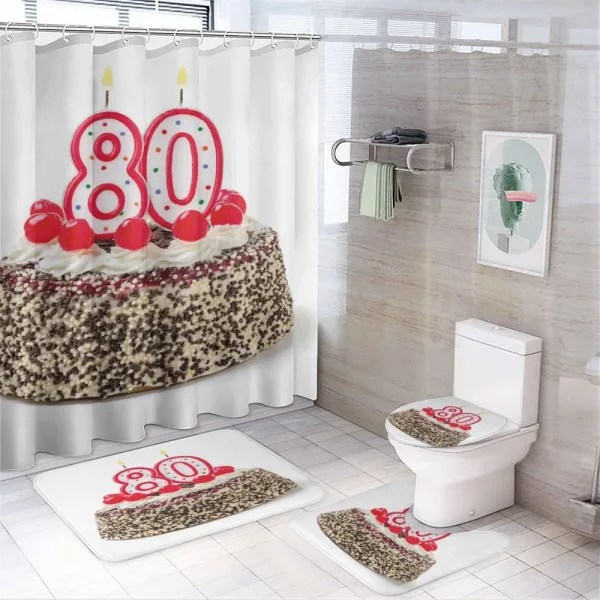 Party Cake Cherries on a shower curtain