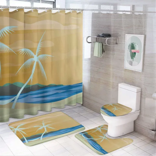 Sandy Exotic Beach on a shower curtain
