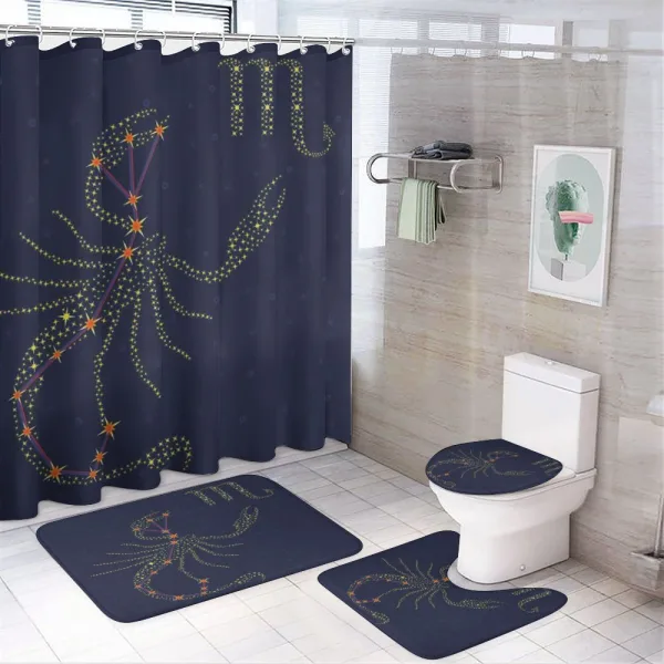Scheme of Stars on a shower curtain