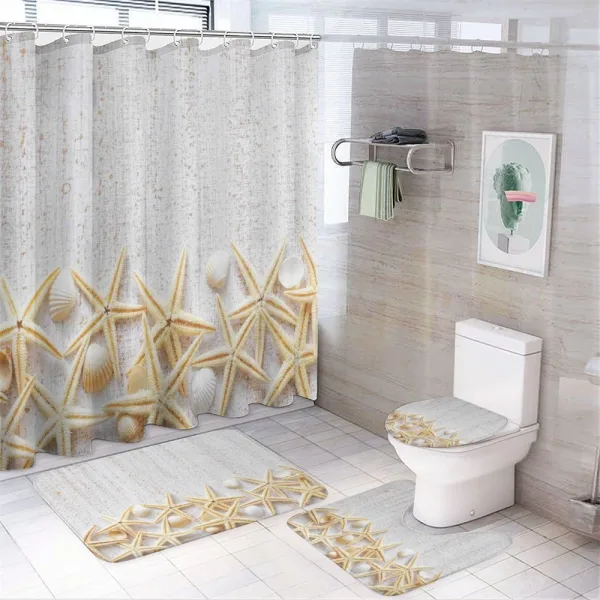 Sea Shells on Timber on a shower curtain