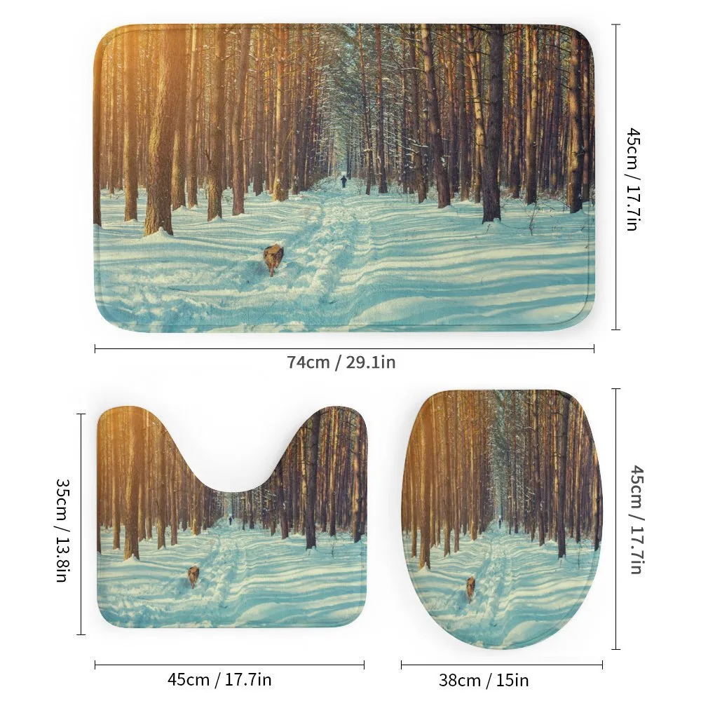 Skier Running Dog Forest — Detail 1