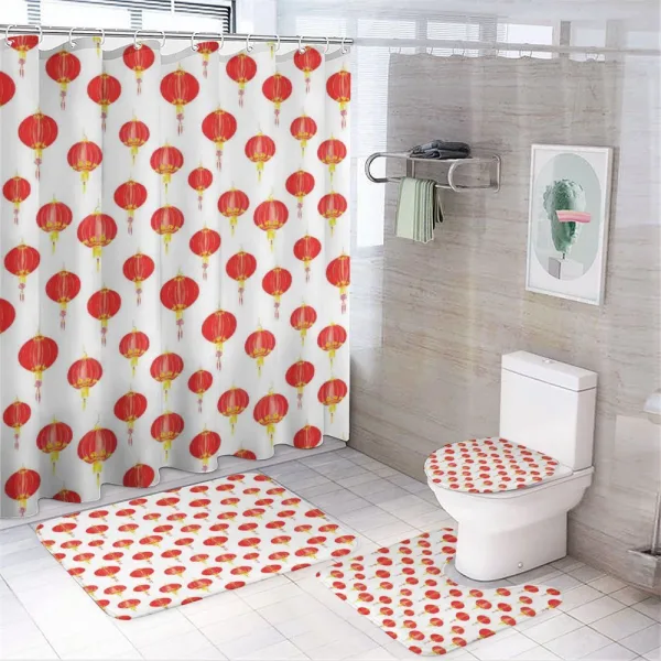Watercolor Effect Sphere on a shower curtain