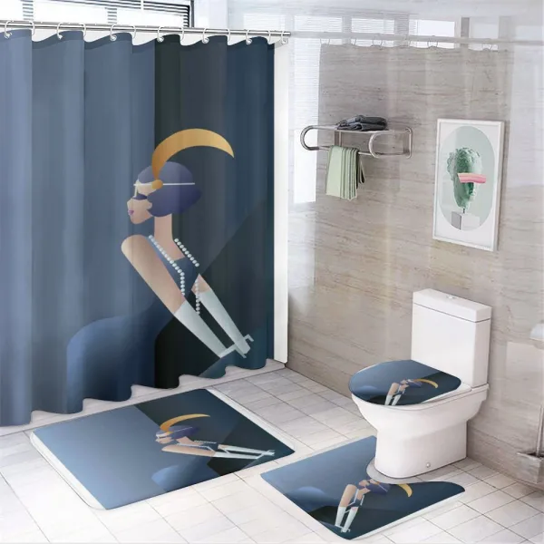 20s Style Flapper Lady on a shower curtain