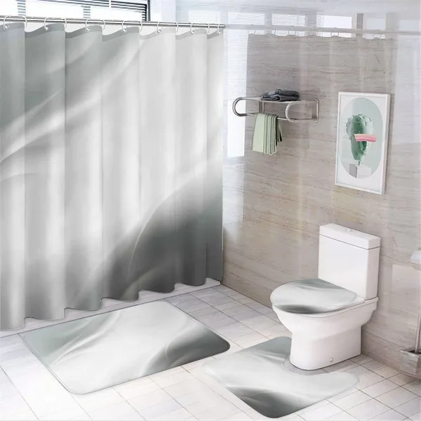 Abstract Ombre Lines on a shower curtain