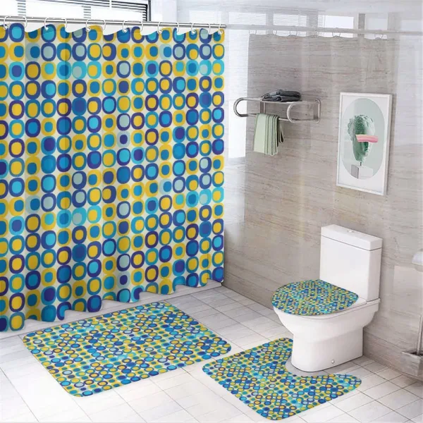 Circular Motifs on a shower curtain