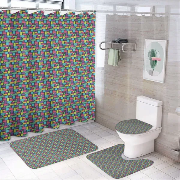 Cobblestone-like Shapes on a shower curtain