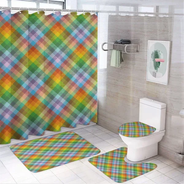 Colorful Summer Madras Style on a shower curtain