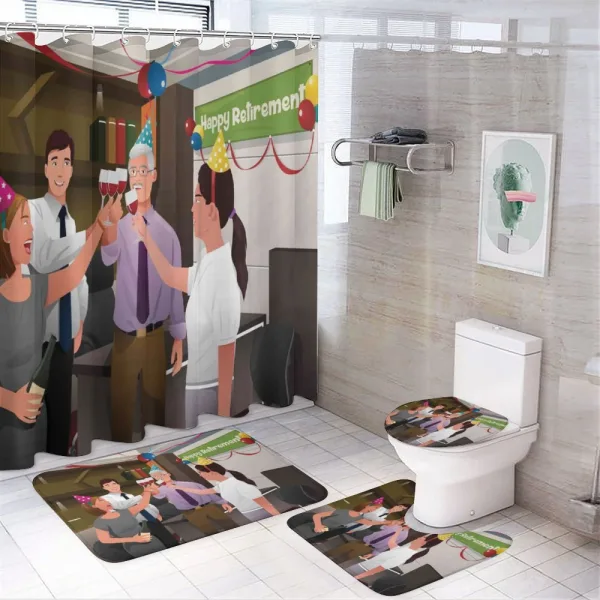 Employees in Office on a shower curtain