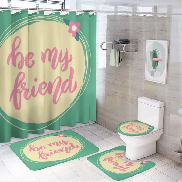 Floral Circular on a shower curtain