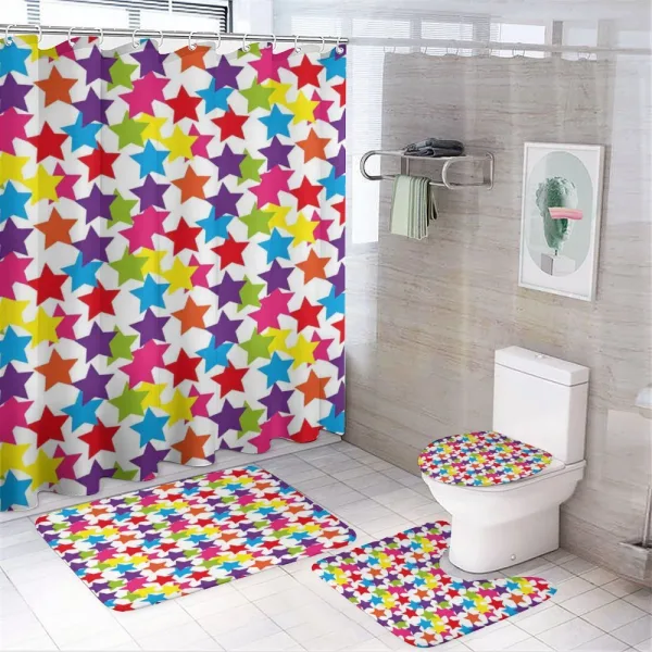 Funky Stars Kids Room on a shower curtain