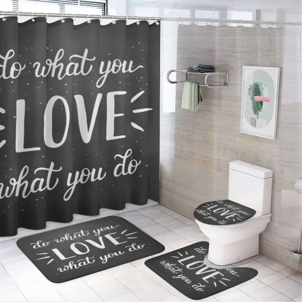Hand Lettering Typography on a shower curtain