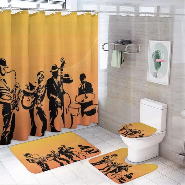 Jazz Quartet Stage on a shower curtain
